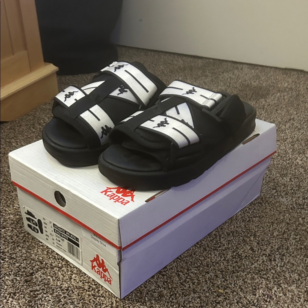 Kappa Kids Black and White Strap Sandals